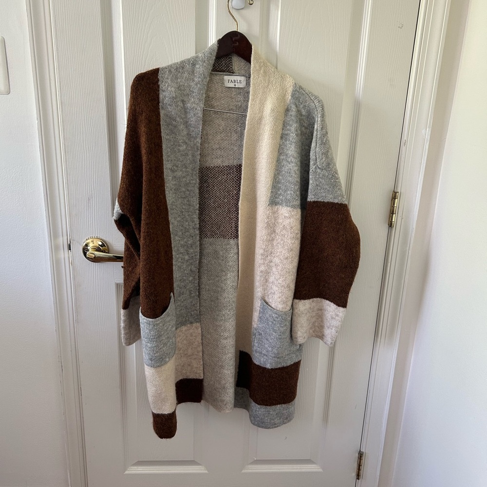 Fable Colorblock Open-Front Cardigan - Size M/L - Picture 3 of 6